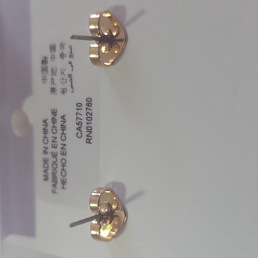 Kate Spade Gold and Clear Cubic Zirconia Stud Earrings - Picture 7 of 8